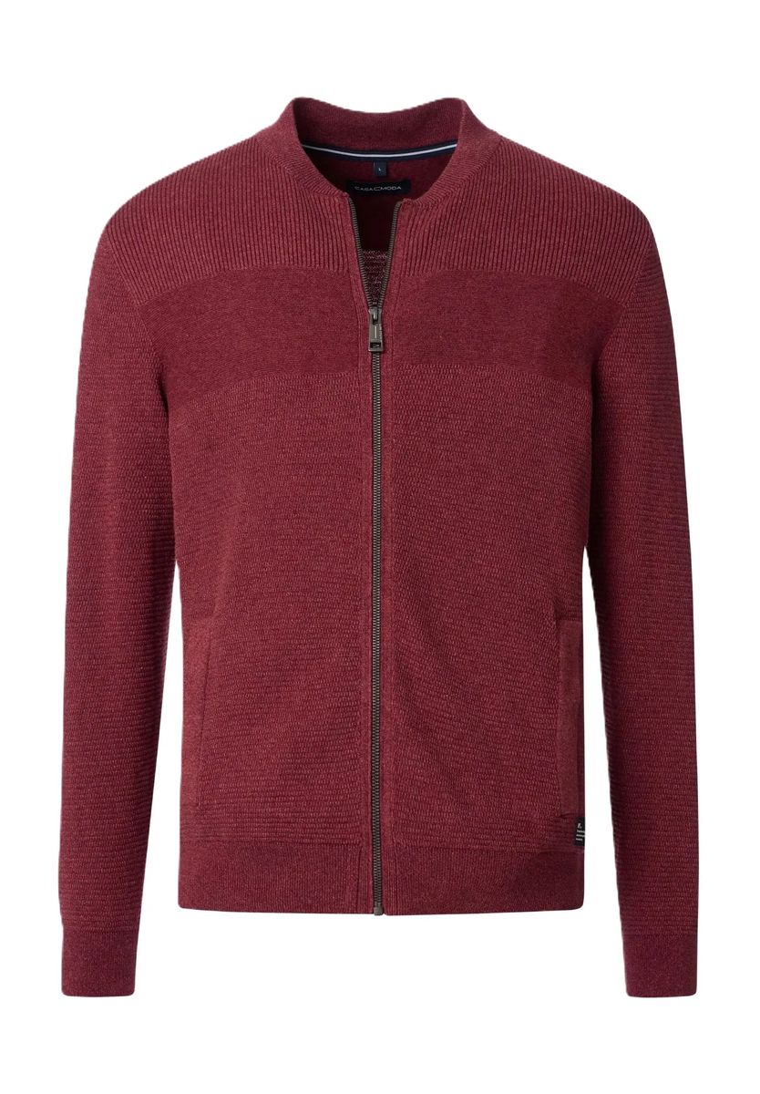 Strukturierte Strickjacke mit Reißverschluss