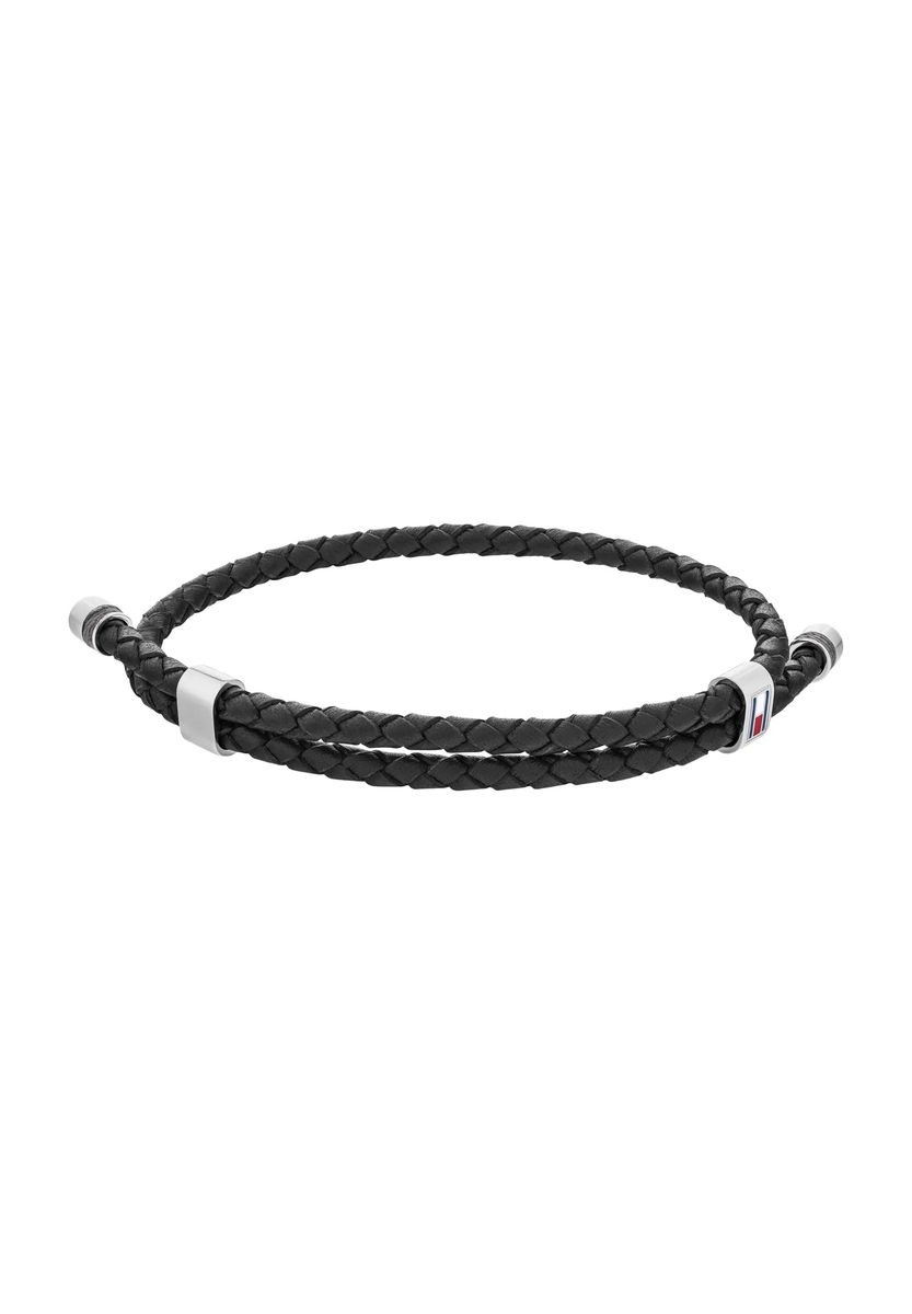 Geflochtenes Lederarmband mit Logo-Details