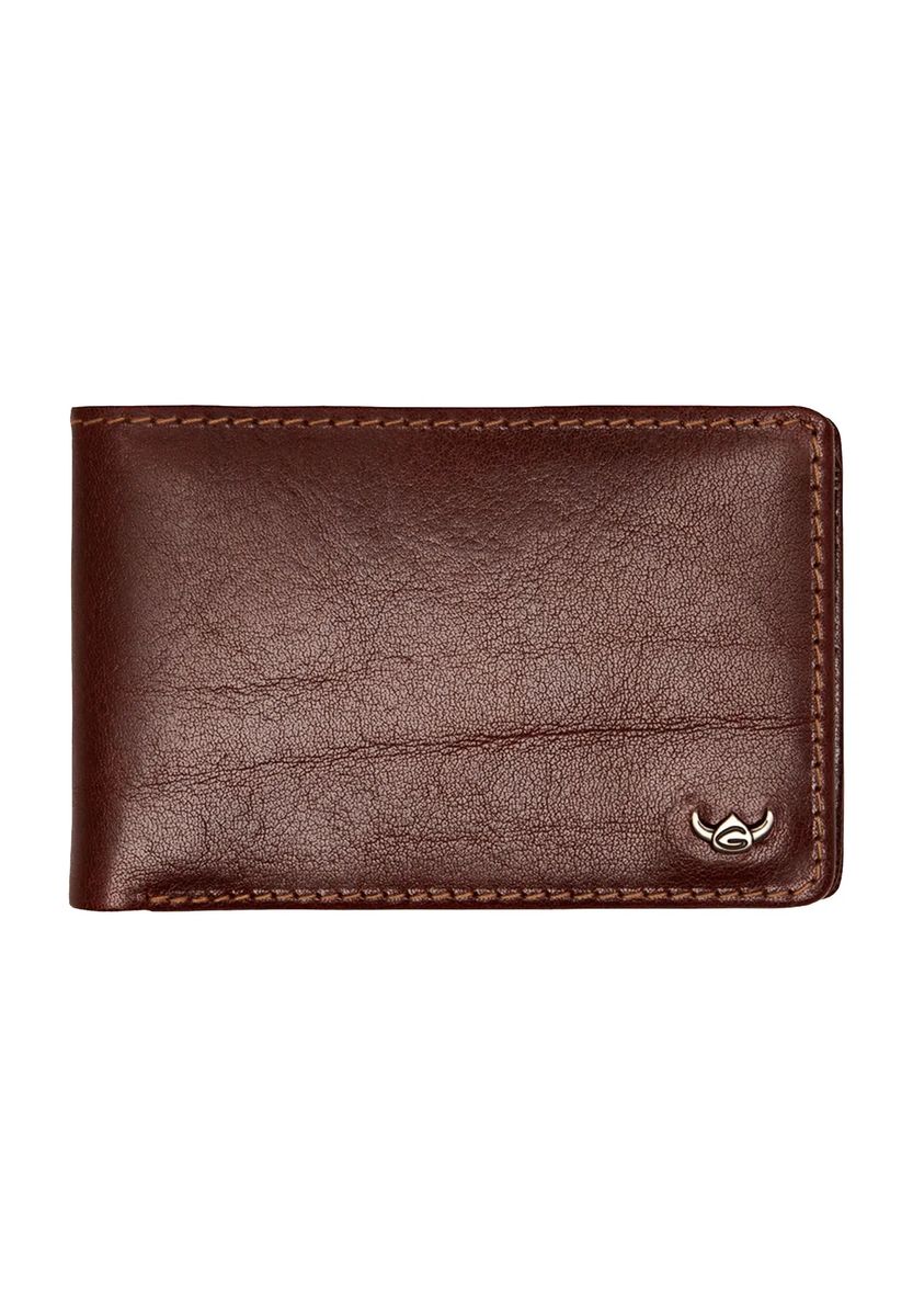 Klassische braune Leder-Brieftasche