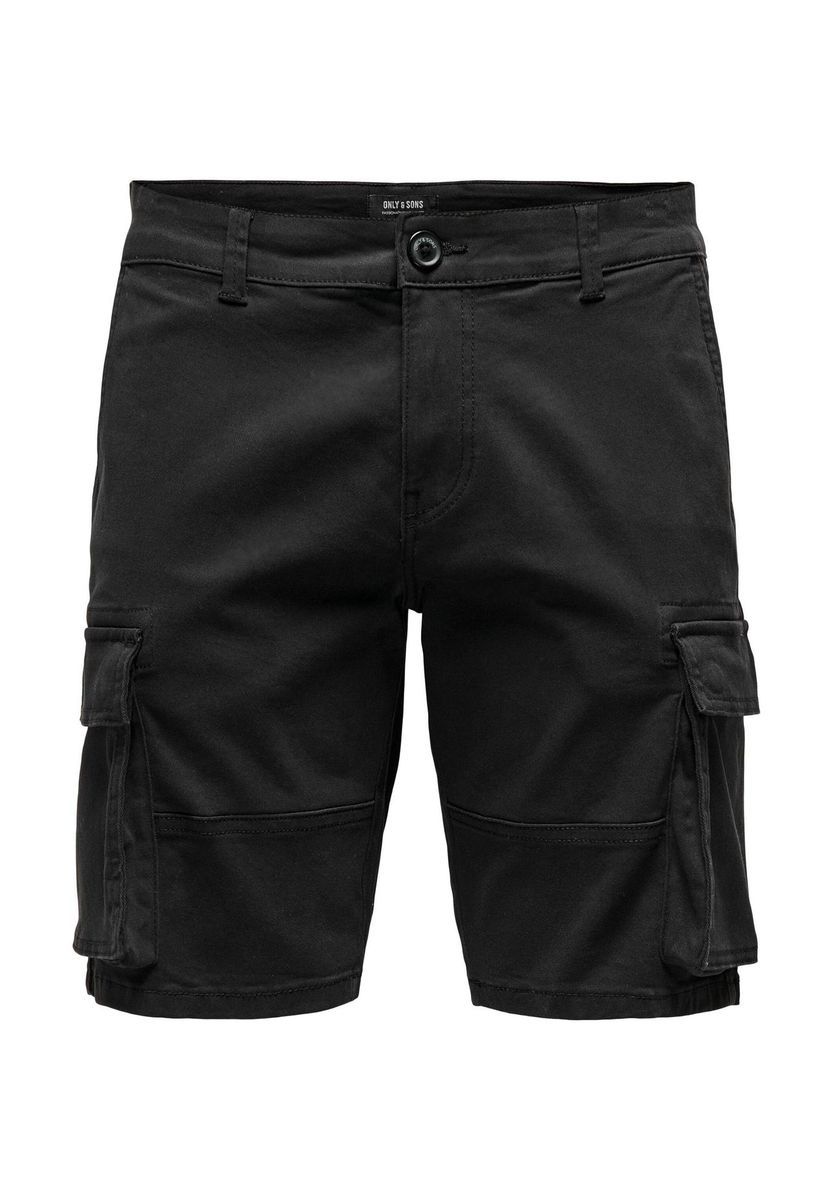 Lässige schwarze Cargo-Shorts aus Baumwolle