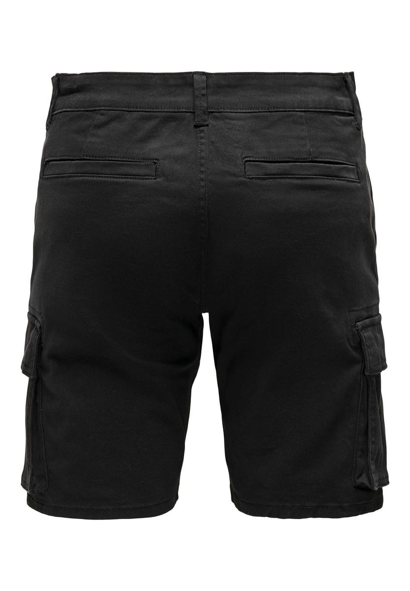Lässige schwarze Cargo-Shorts aus Baumwolle