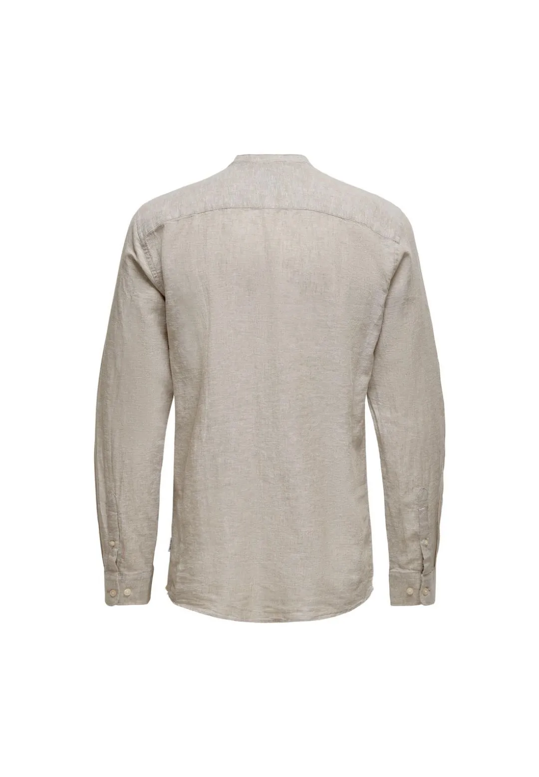 Slim-Fit Leinenhemd mit Stehkragen