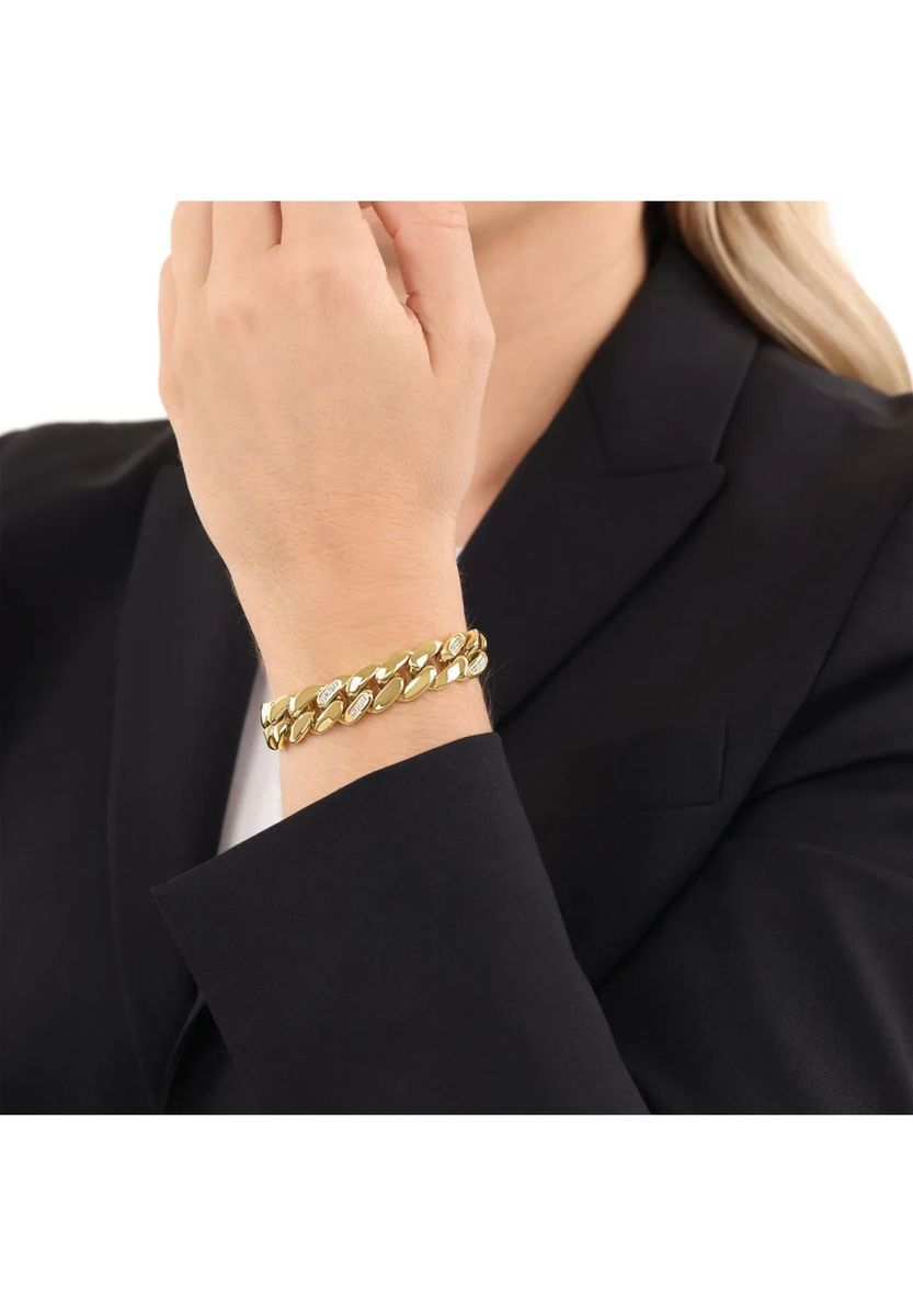 Elegantes Panzerarmband mit Zirkonia-Besatz