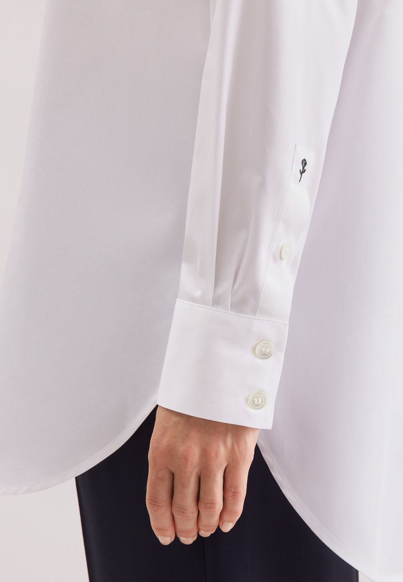 Oversized Baumwoll-Twill Longbluse