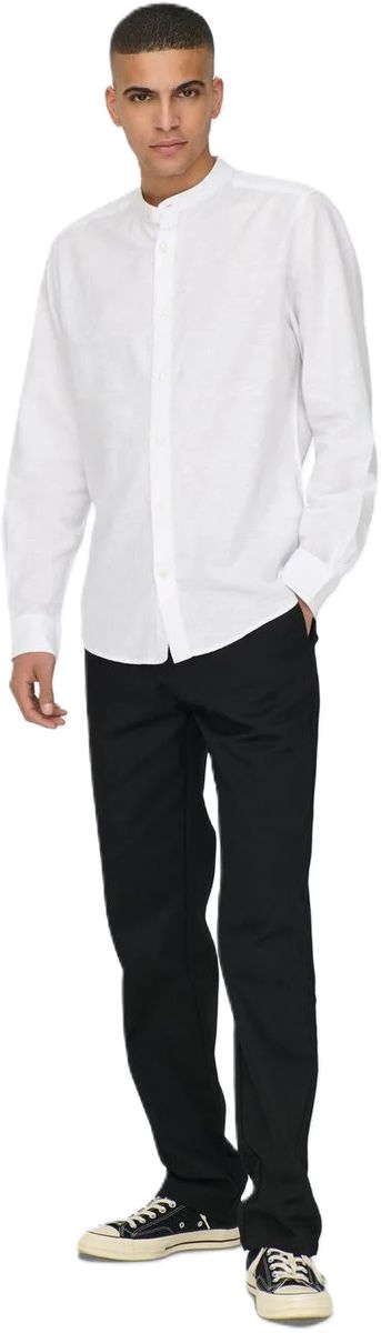 Herren Slim Fit Hemd mit Stehkragen