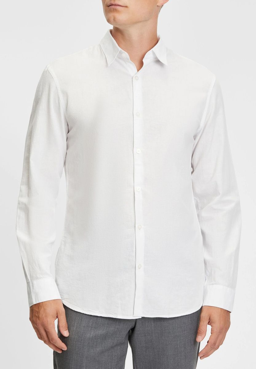 Klassisches Slim Fit Leinenhemd