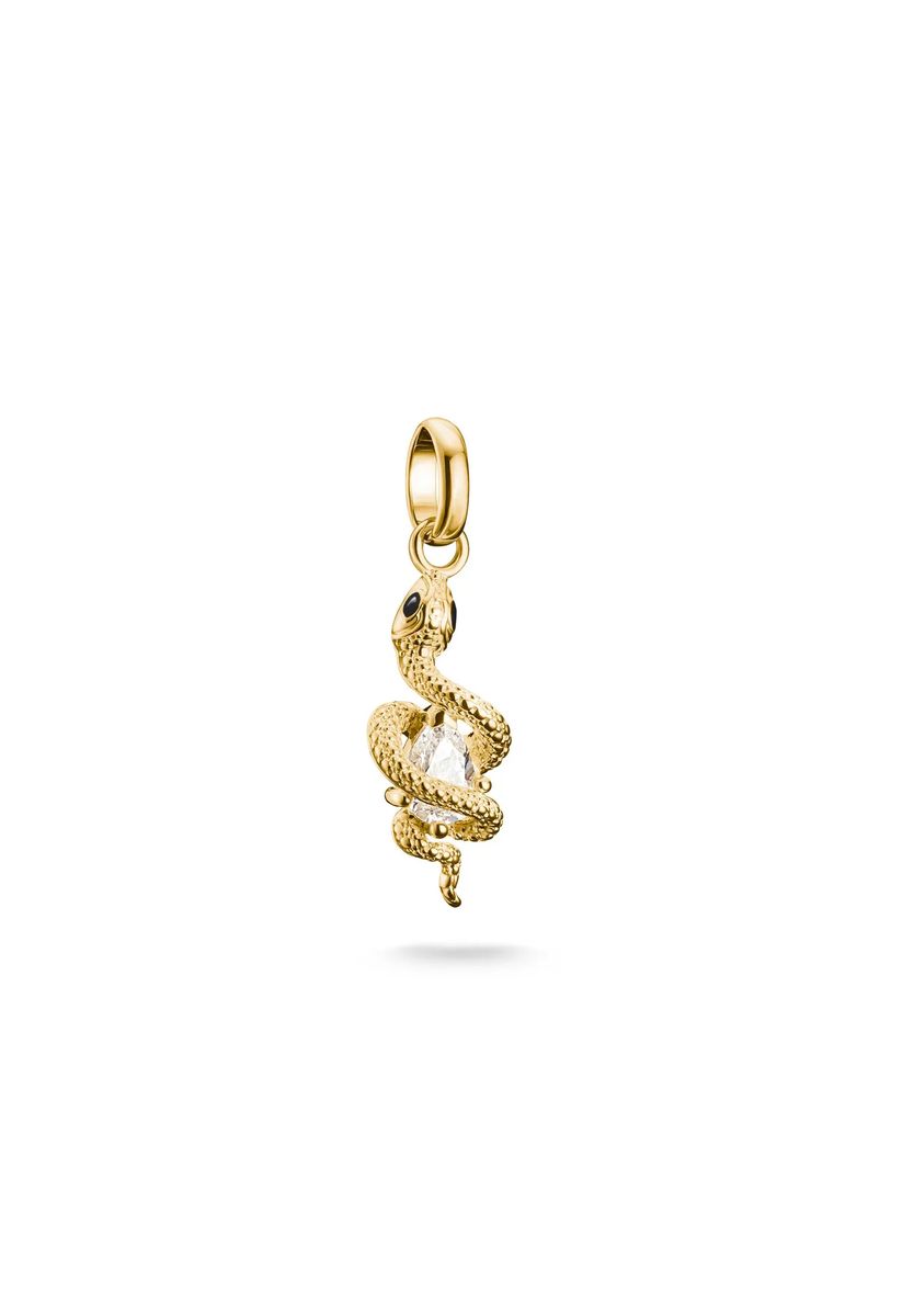 Gewundener Schlangen-Charm mit Zirkonia