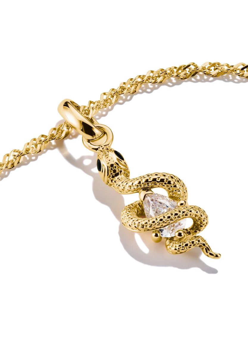 Gewundener Schlangen-Charm mit Zirkonia