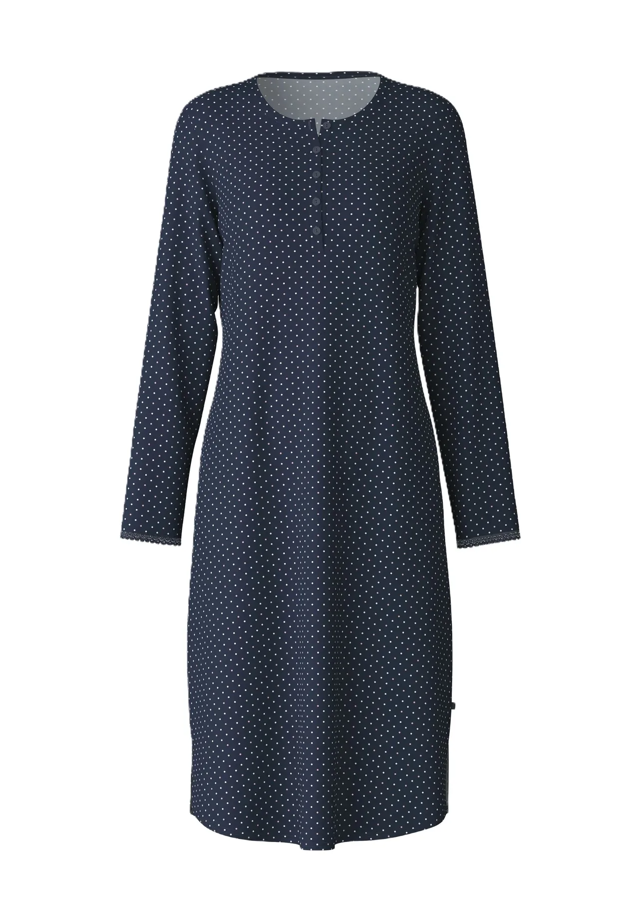 Langarm-Nachthemd mit Polka-Dots
