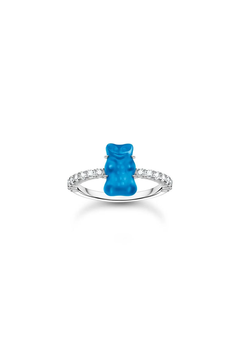 Statement-Ring mit Kristall Goldbär