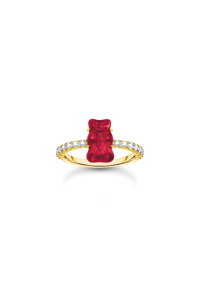 Kristallbesetzter Goldbären-Ring