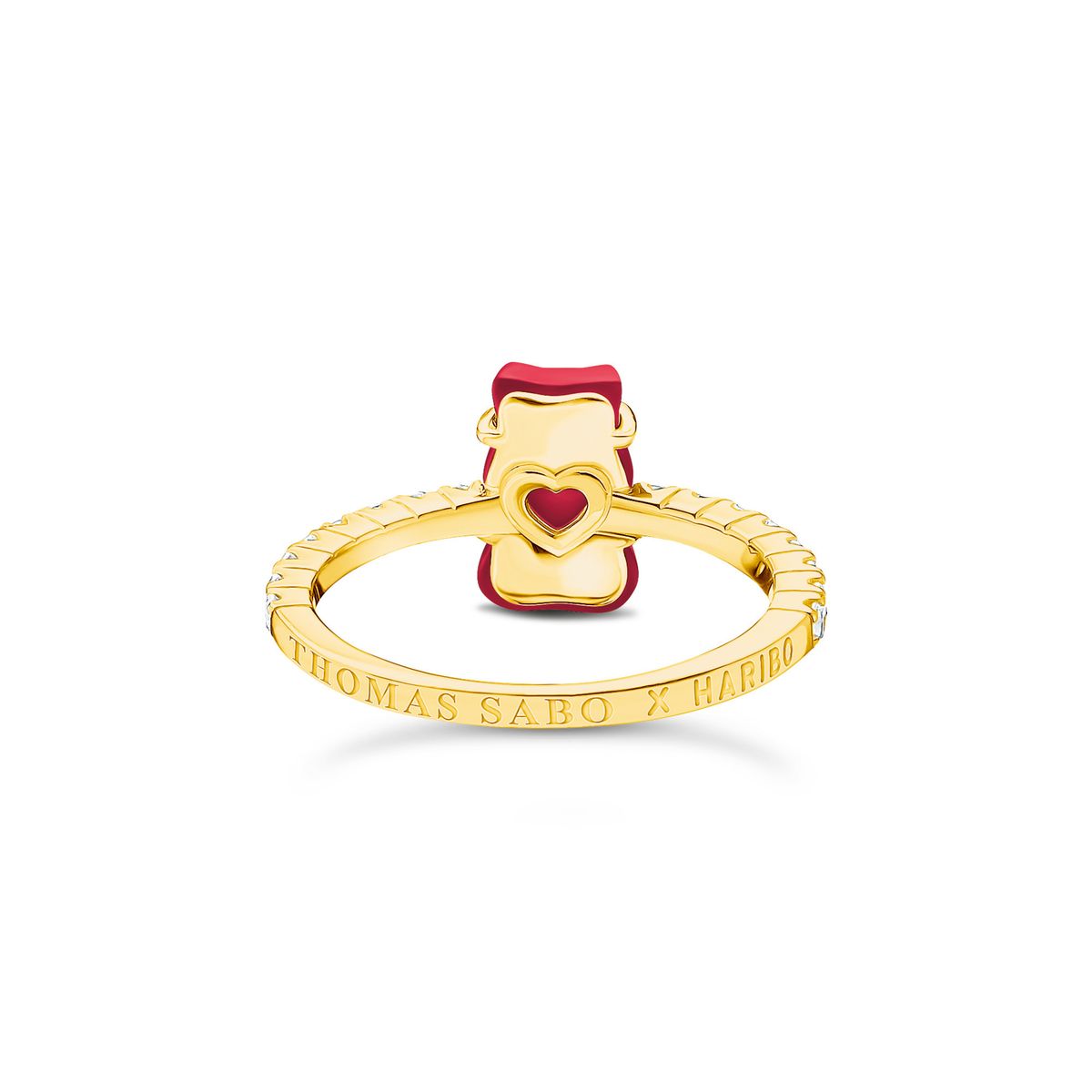 Kristallbesetzter Goldbären-Ring