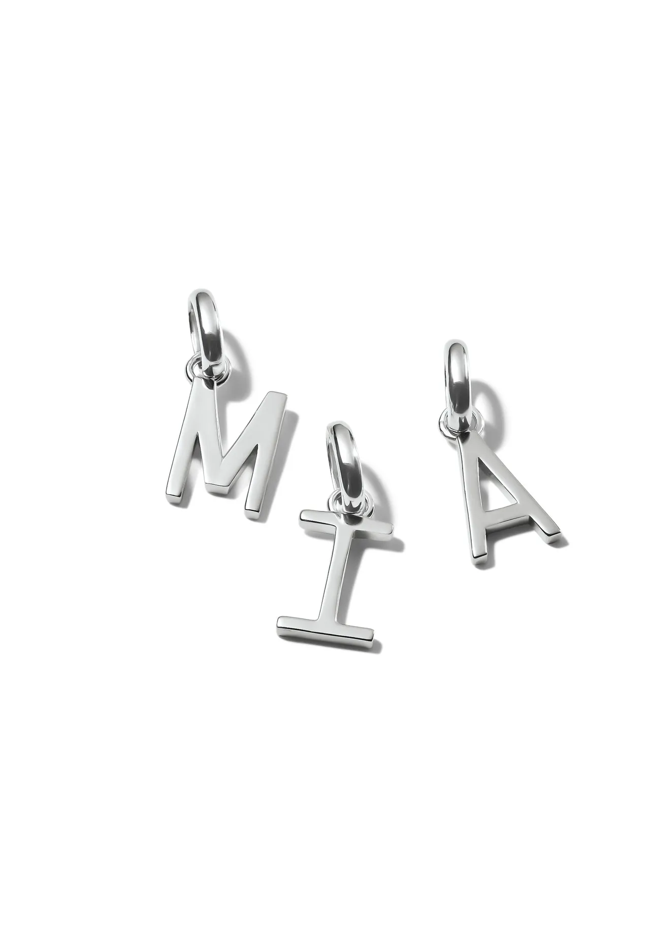 Polierter Buchstabe A Charm aus Silber