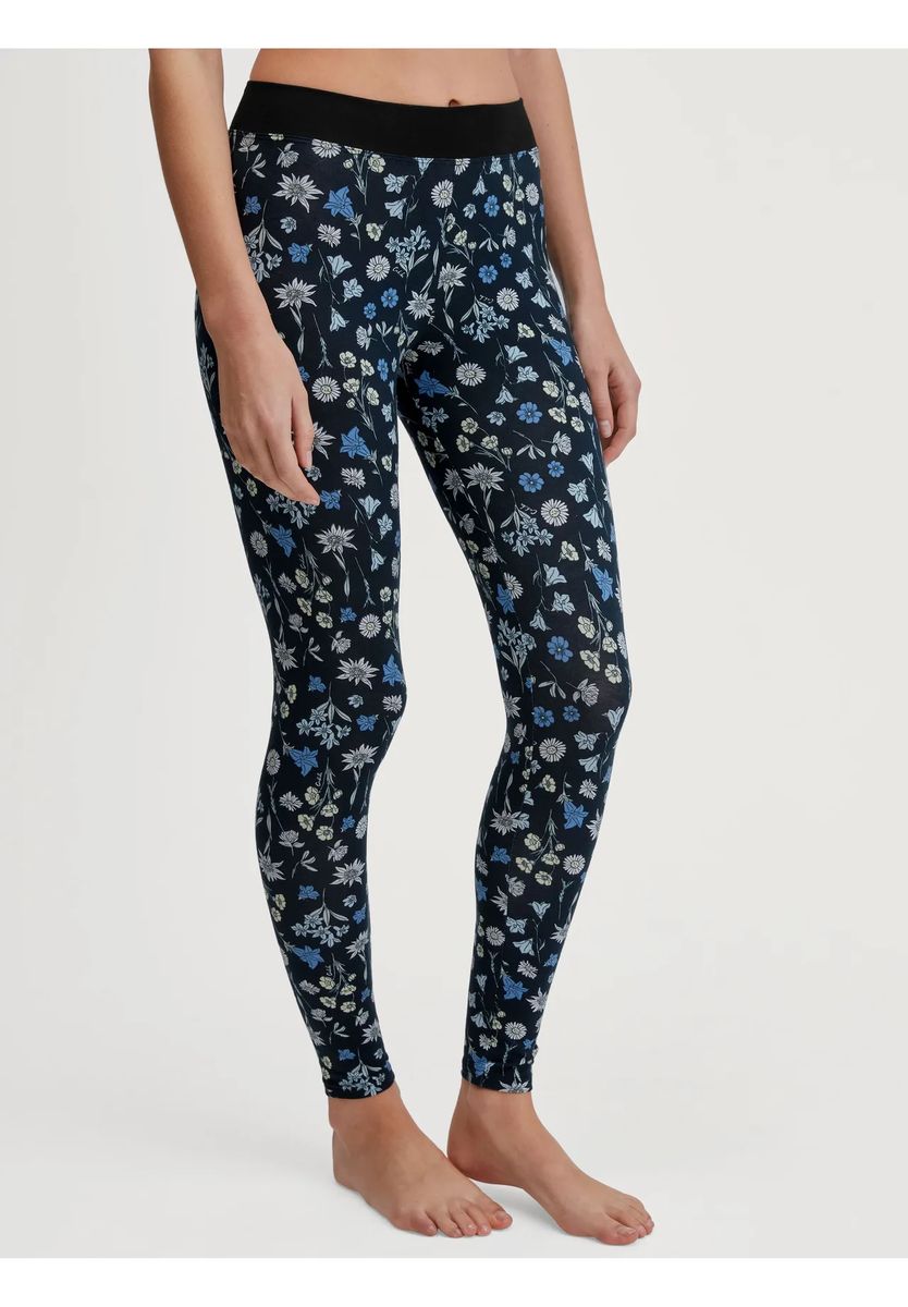 Baumwoll-Leggings mit grafischem Blumenmuster