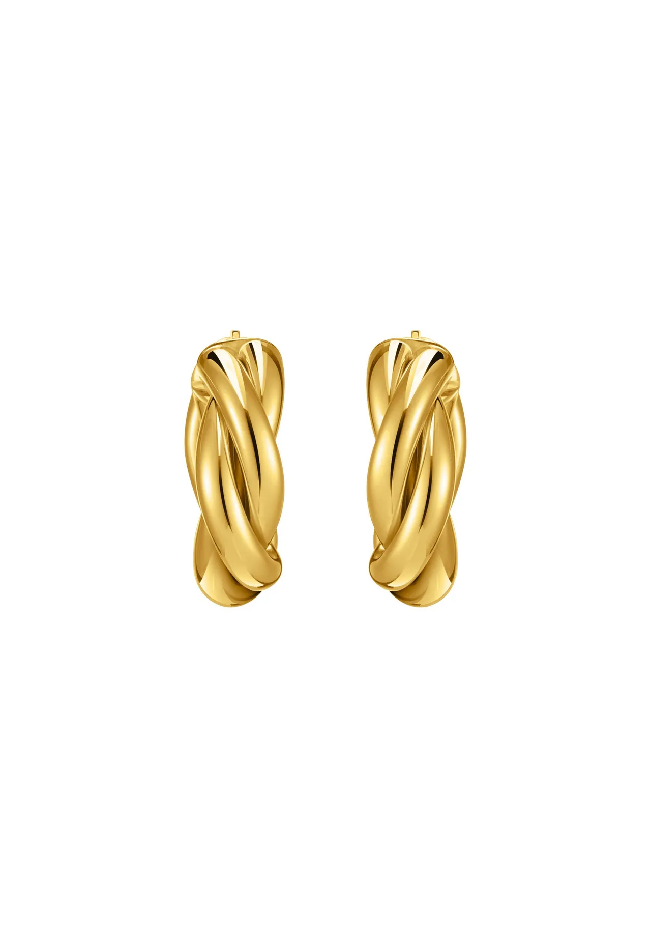 Elegante gedrehte goldene Creolen
