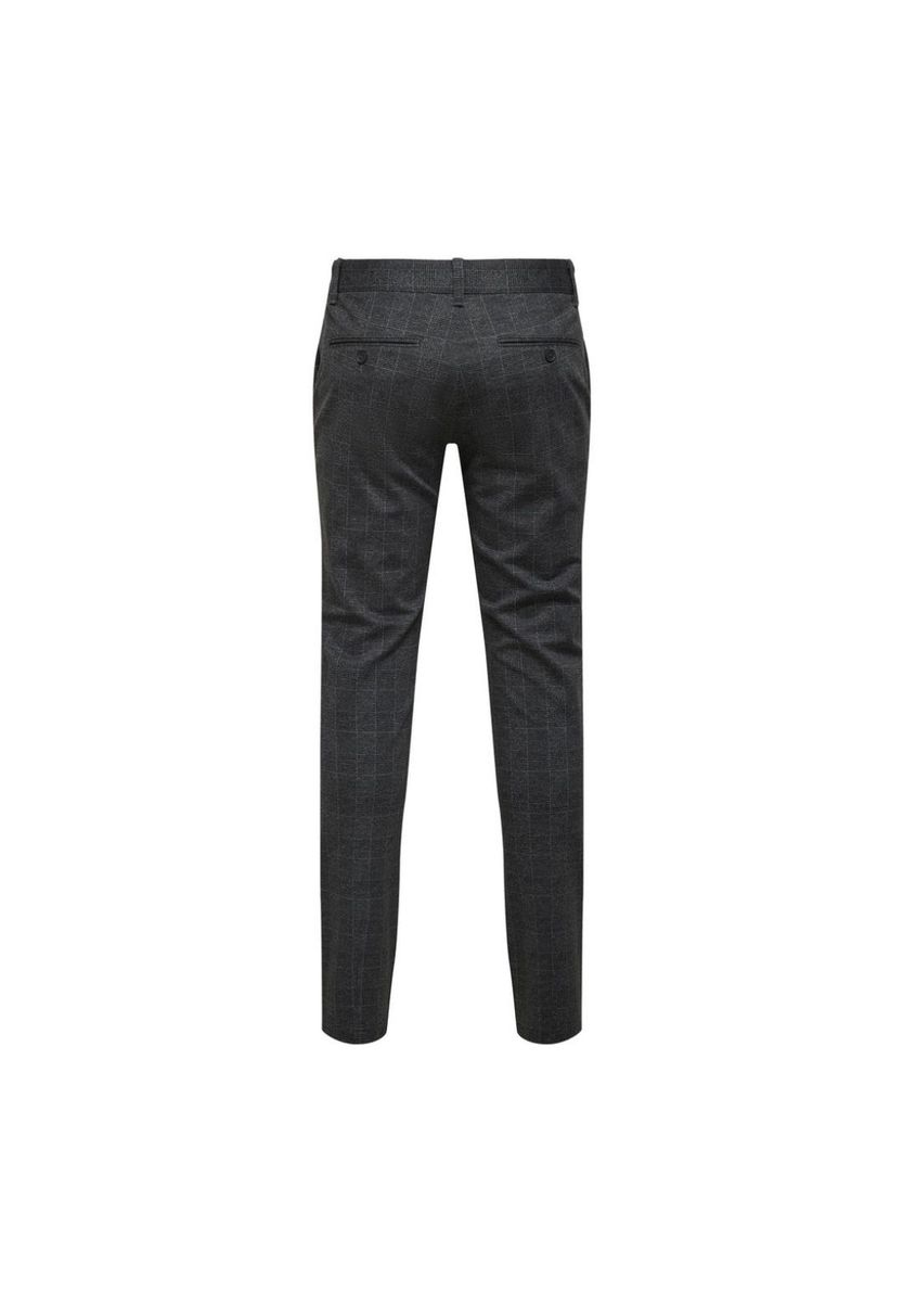 Schmal geschnittene karierte Stoffhose