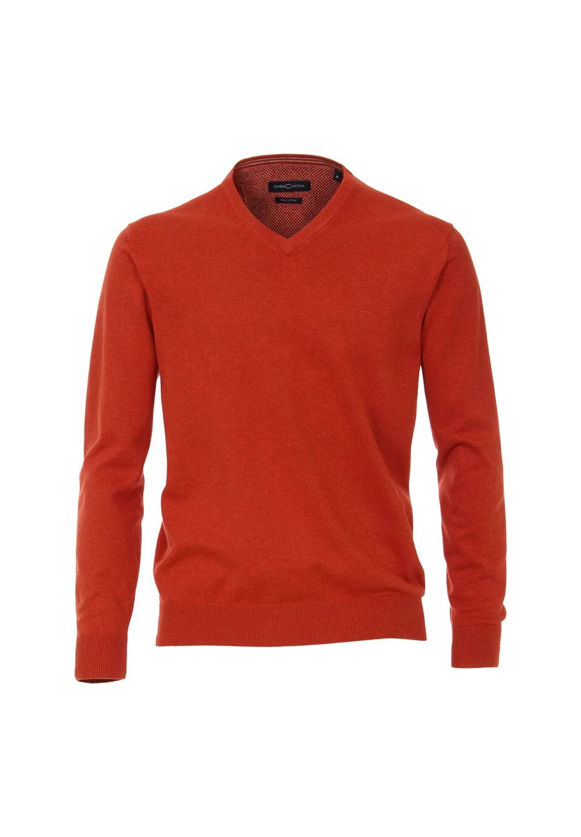 V-Pullover aus weicher Pima-Baumwolle