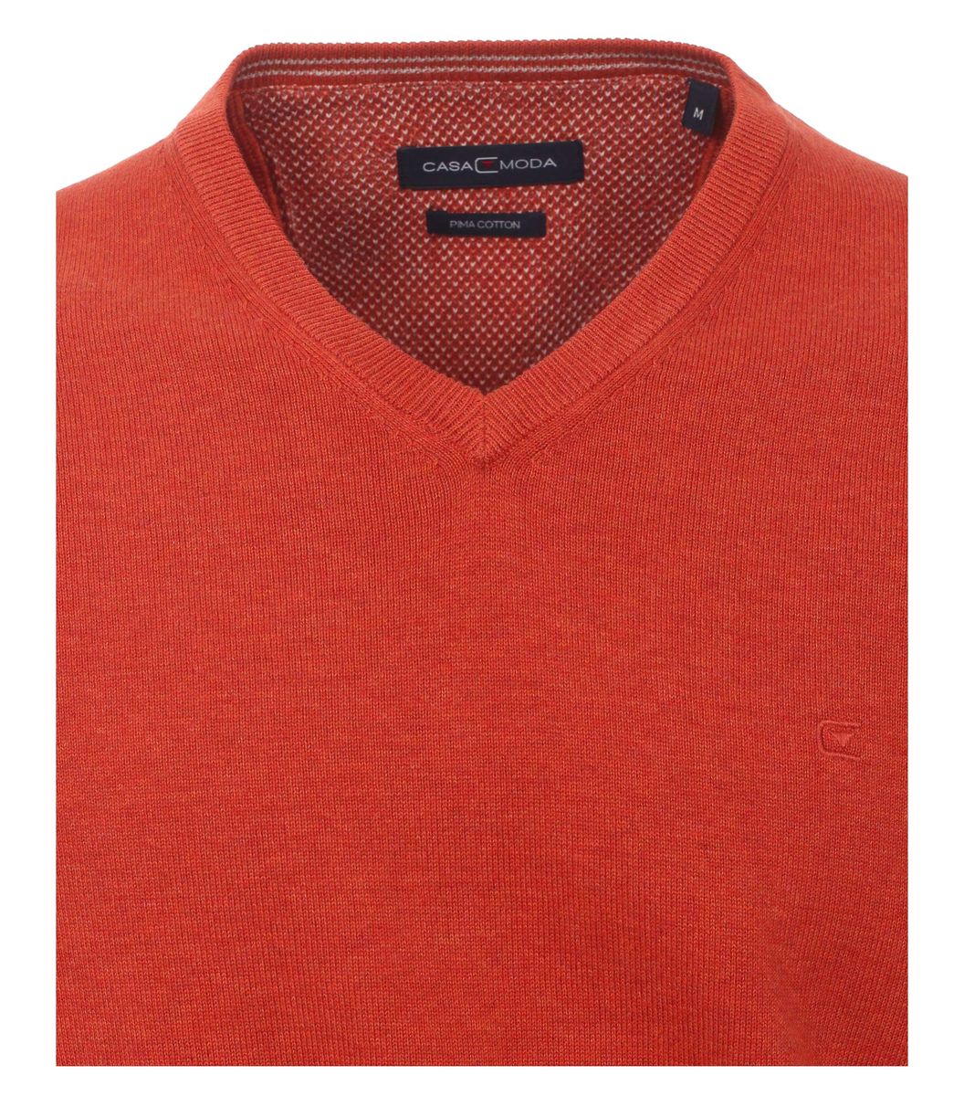V-Pullover aus weicher Pima-Baumwolle