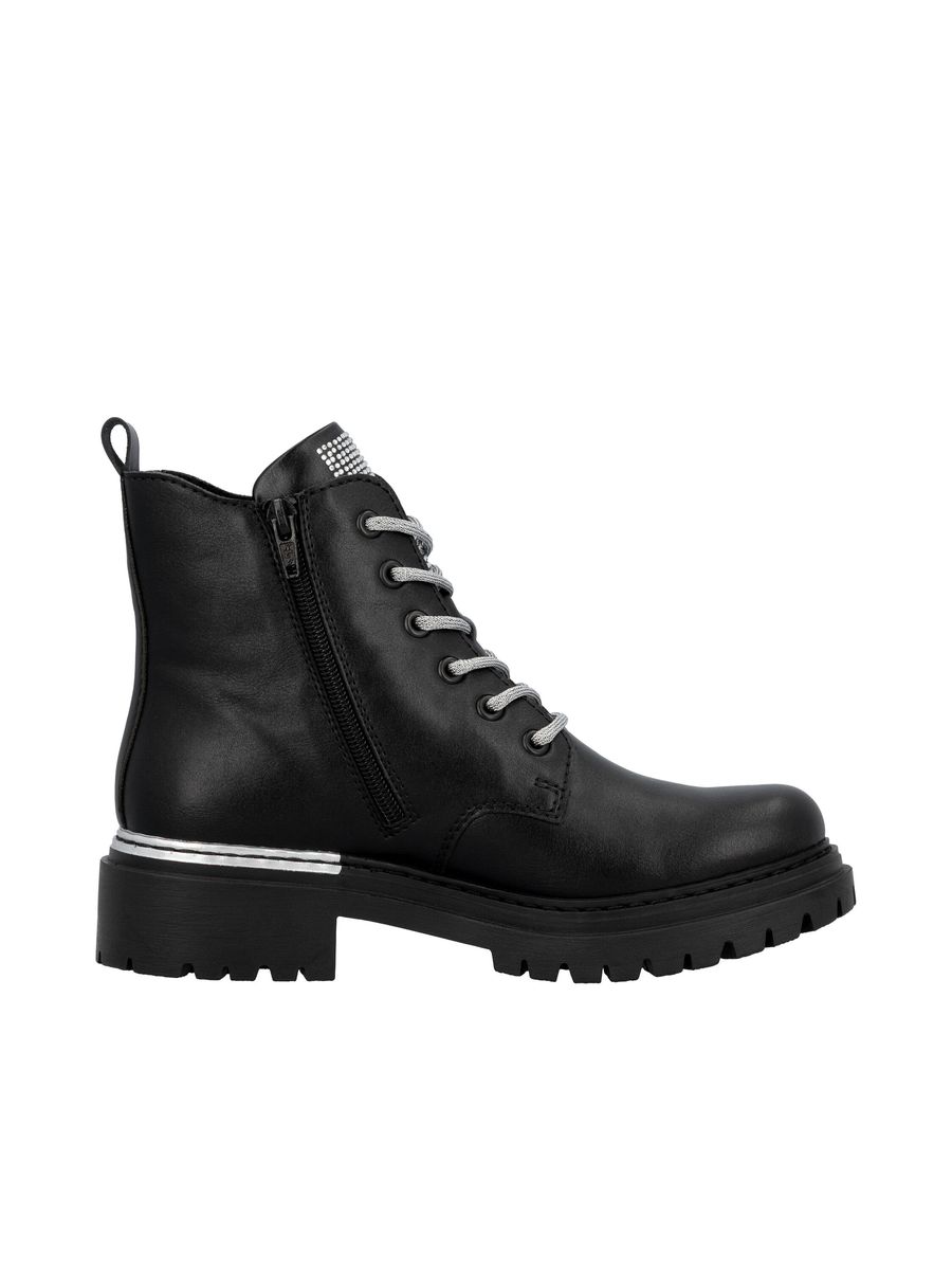 Schnürstiefeletten mit Strassverzierung