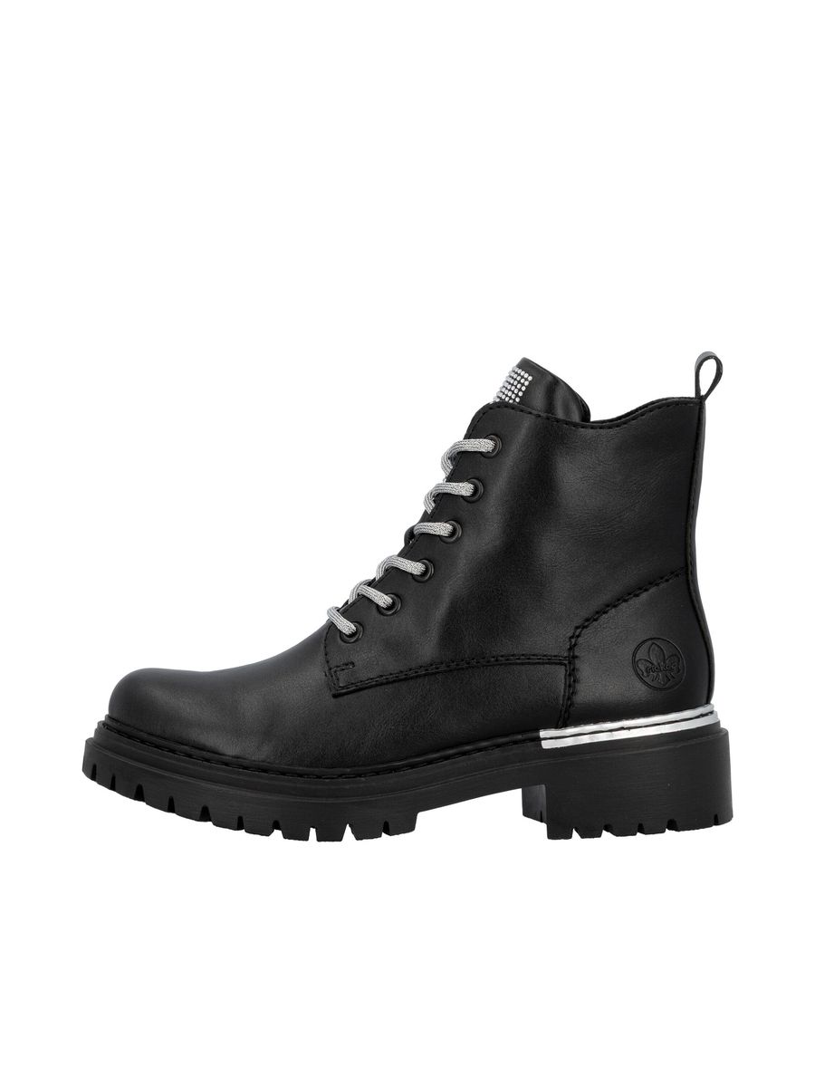 Schnürstiefeletten mit Strassverzierung