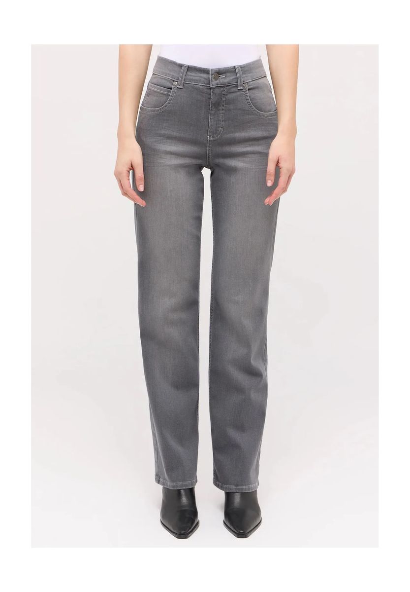 Dezent gewaschene Bootcut-Jeans