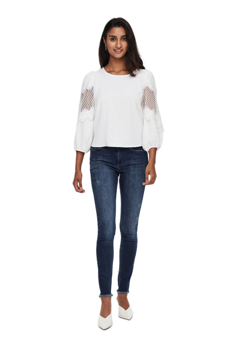 Distressed Skinny Jeans mit offenem Saum