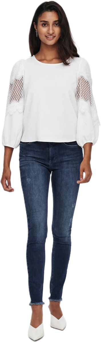 Distressed Skinny Jeans mit offenem Saum