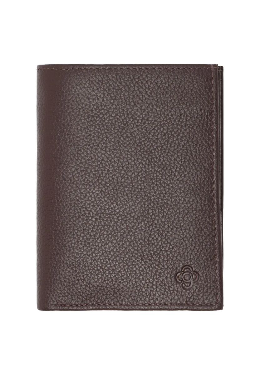 Bifold-Geldbörse aus genarbtem Leder