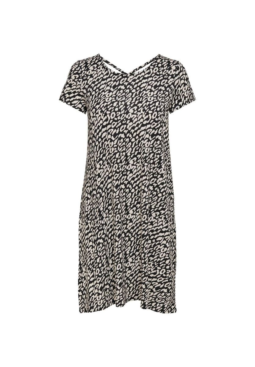 Bedrucktes Kurzarm Strickkleid