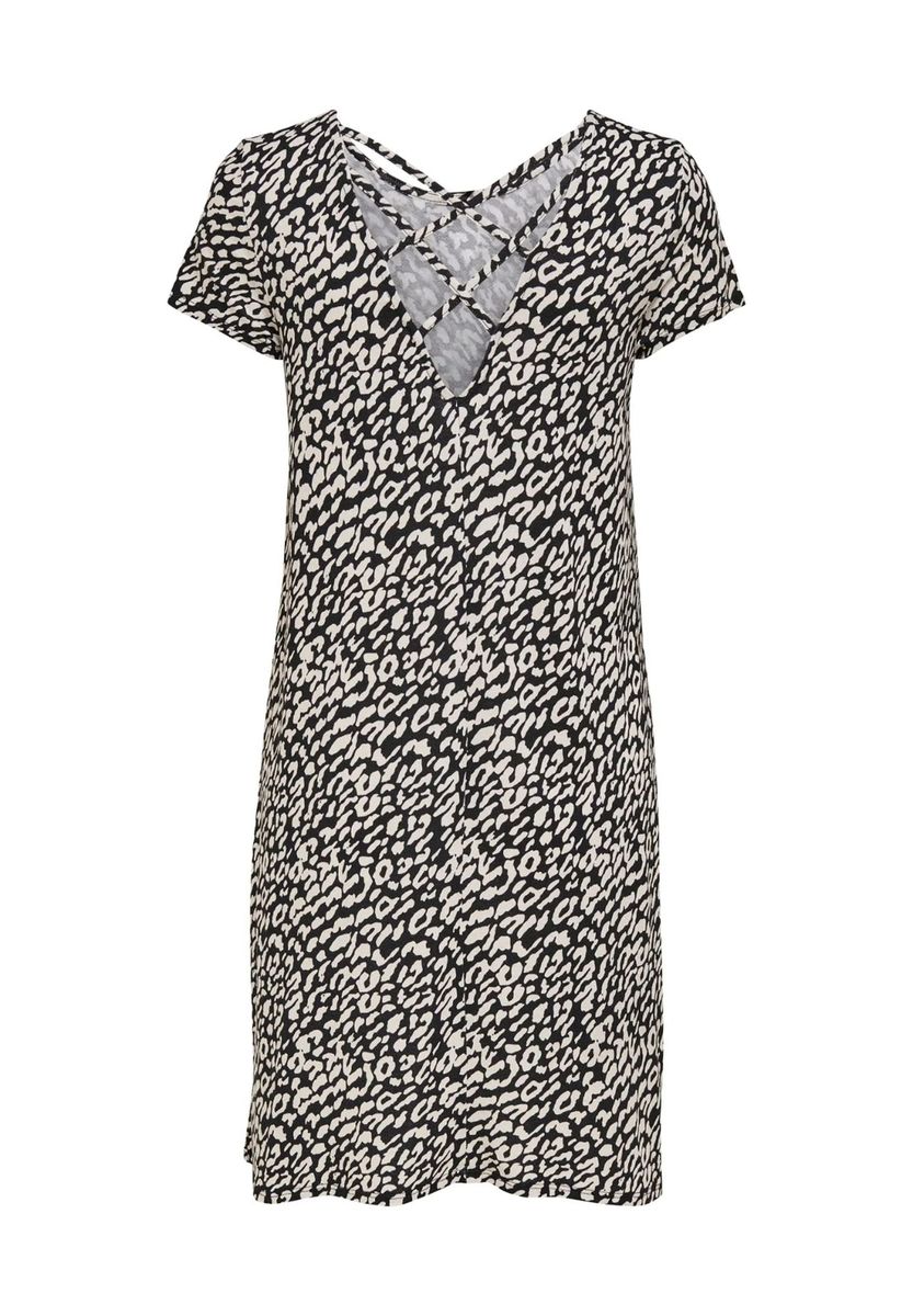 Bedrucktes Kurzarm Strickkleid