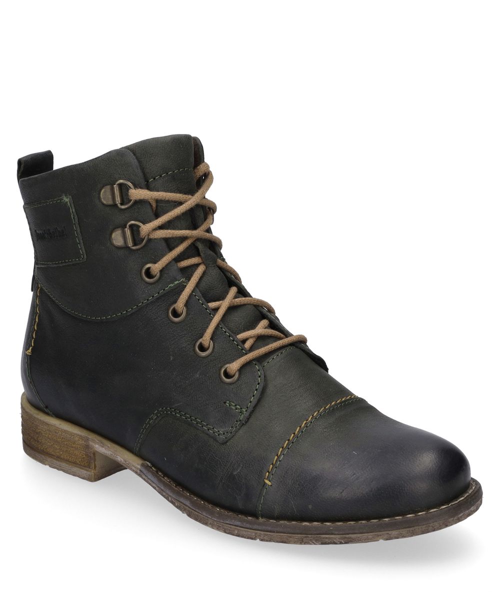 Geschmeidige Leder-Schnürstiefeletten