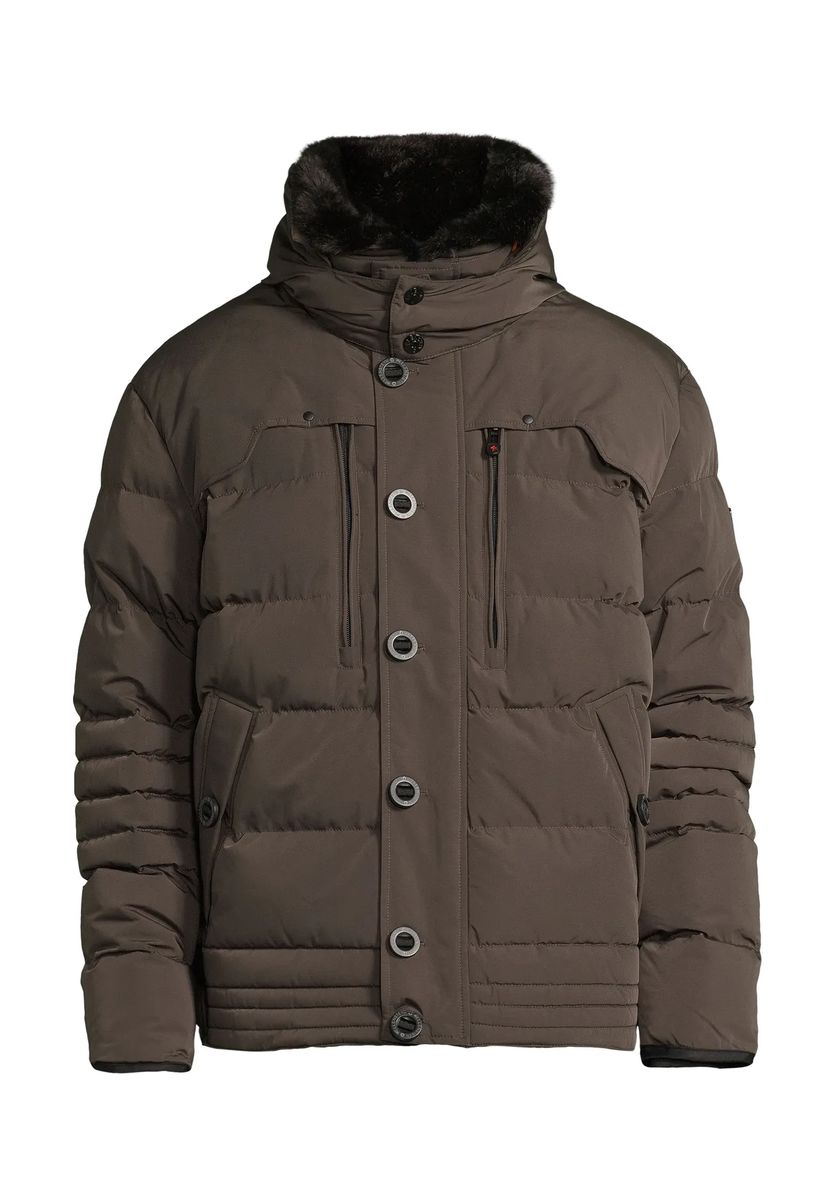 Gesteppte Funktionsjacke mit Kunstfell