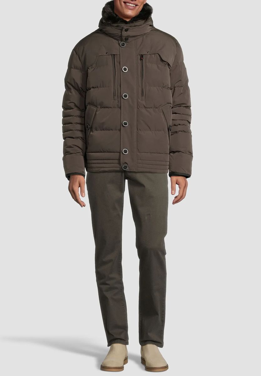 Gesteppte Funktionsjacke mit Kunstfell