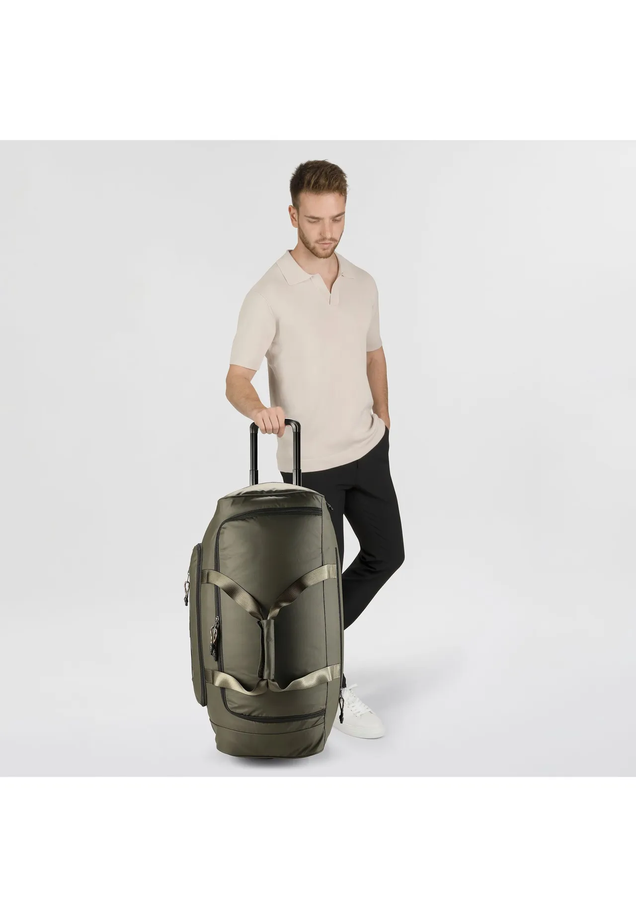 Robuste Rollen-Reisetasche mit Reflektoren