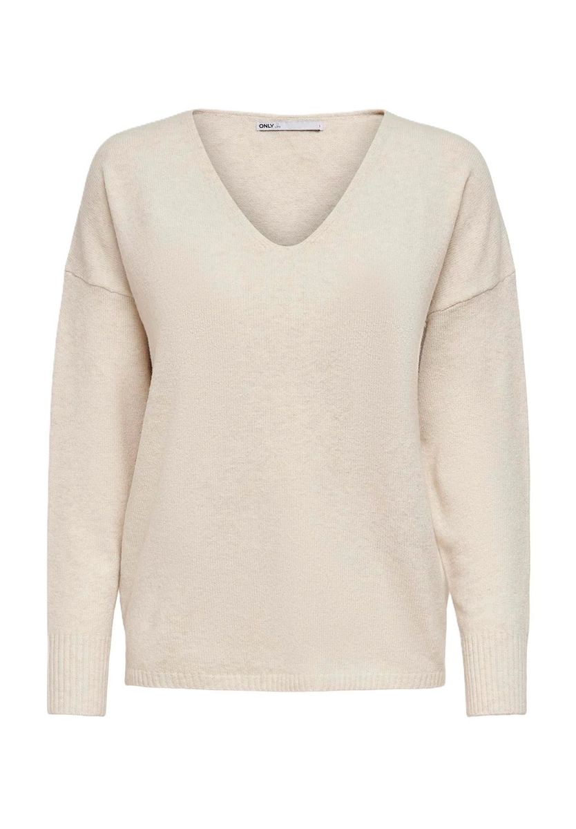 Lässiger Strickpullover mit V-Ausschnitt