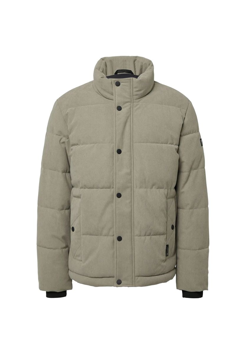 Cord-Pufferjacke mit Stehkragen
