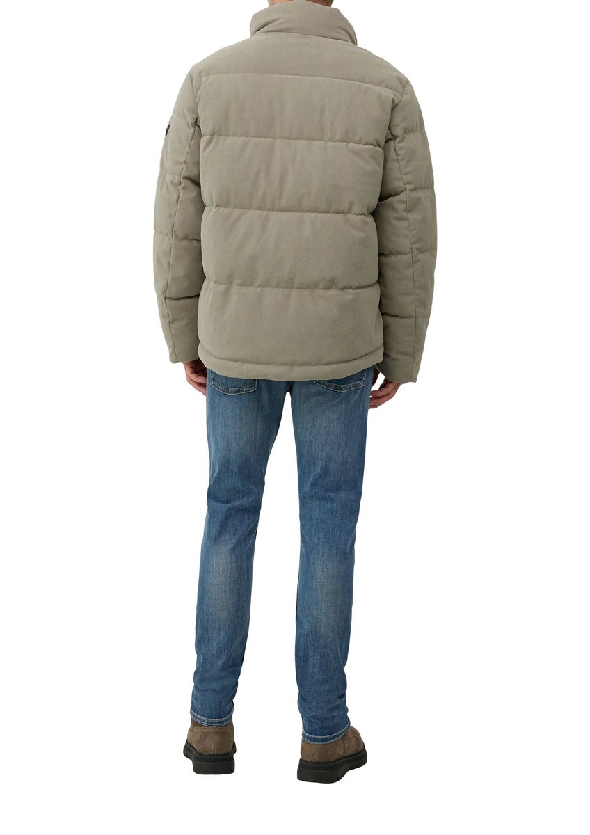 Cord-Pufferjacke mit Stehkragen
