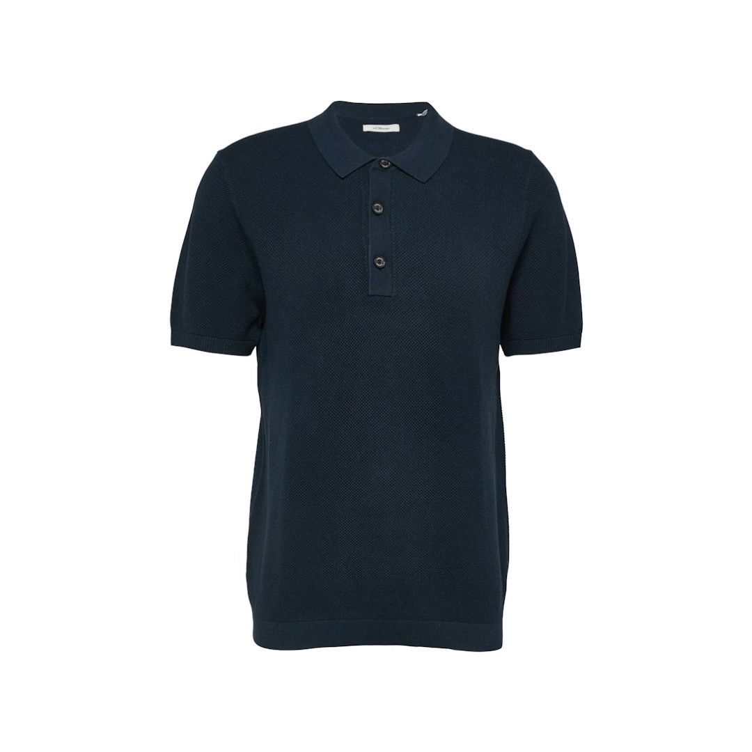 Strukturiertes Kurzarm-Poloshirt