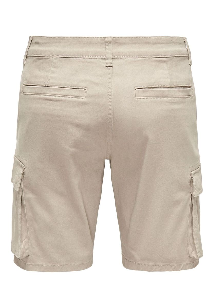 Klassische beige Baumwoll-Cargo-Shorts