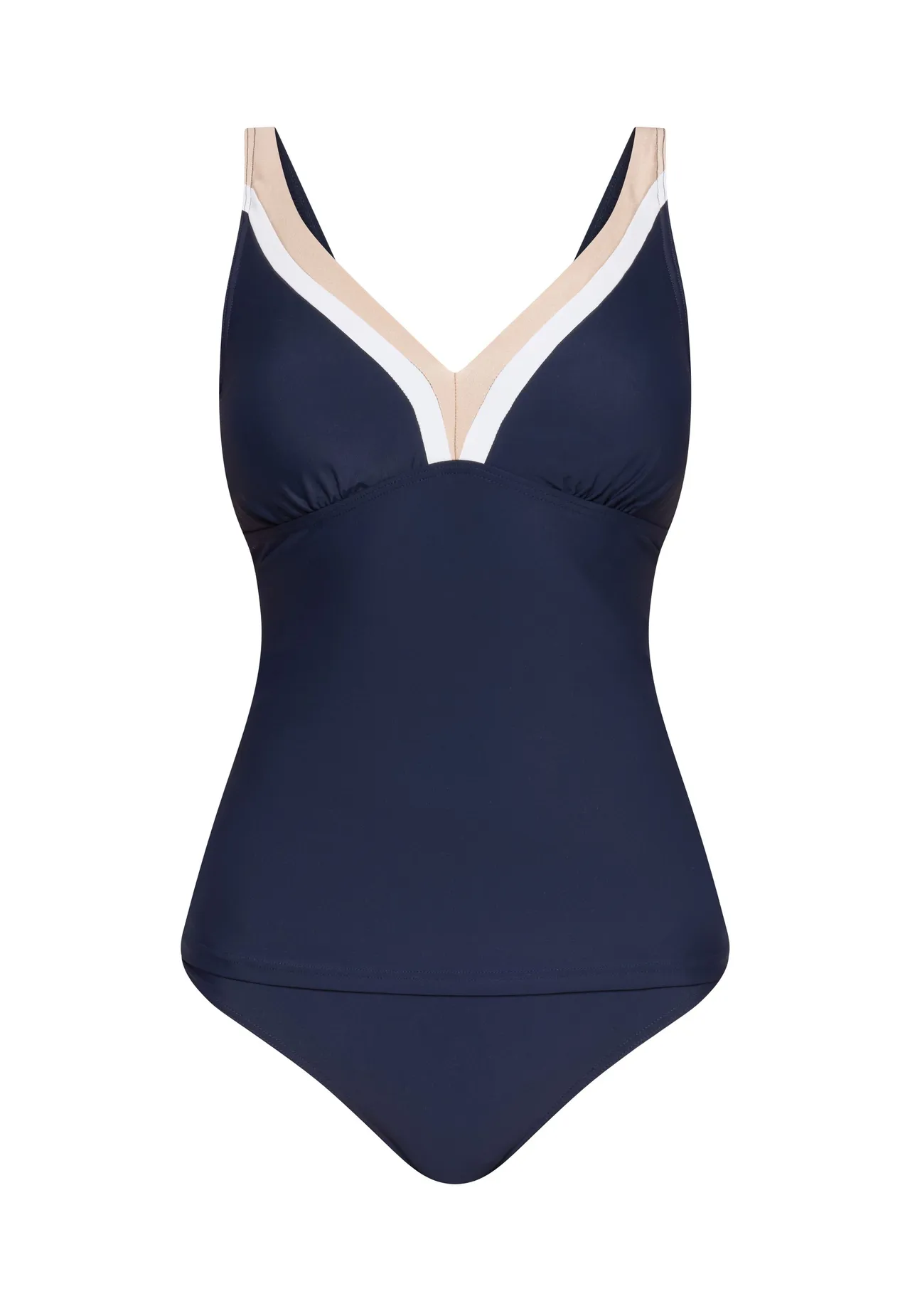Sportlicher V-Ausschnitt Tankini mit Kontrastbesatz