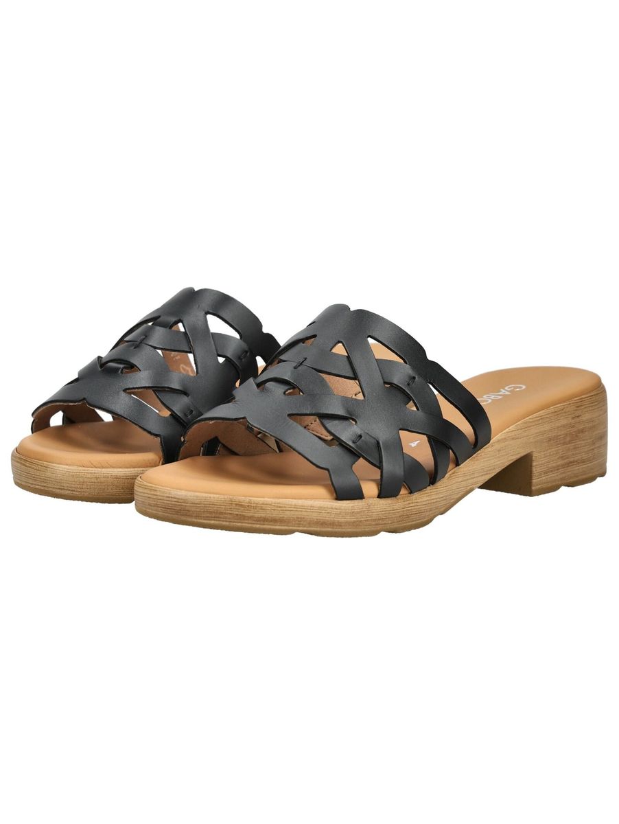 Pantoletten mit Cut-Out-Design und Blockabsatz