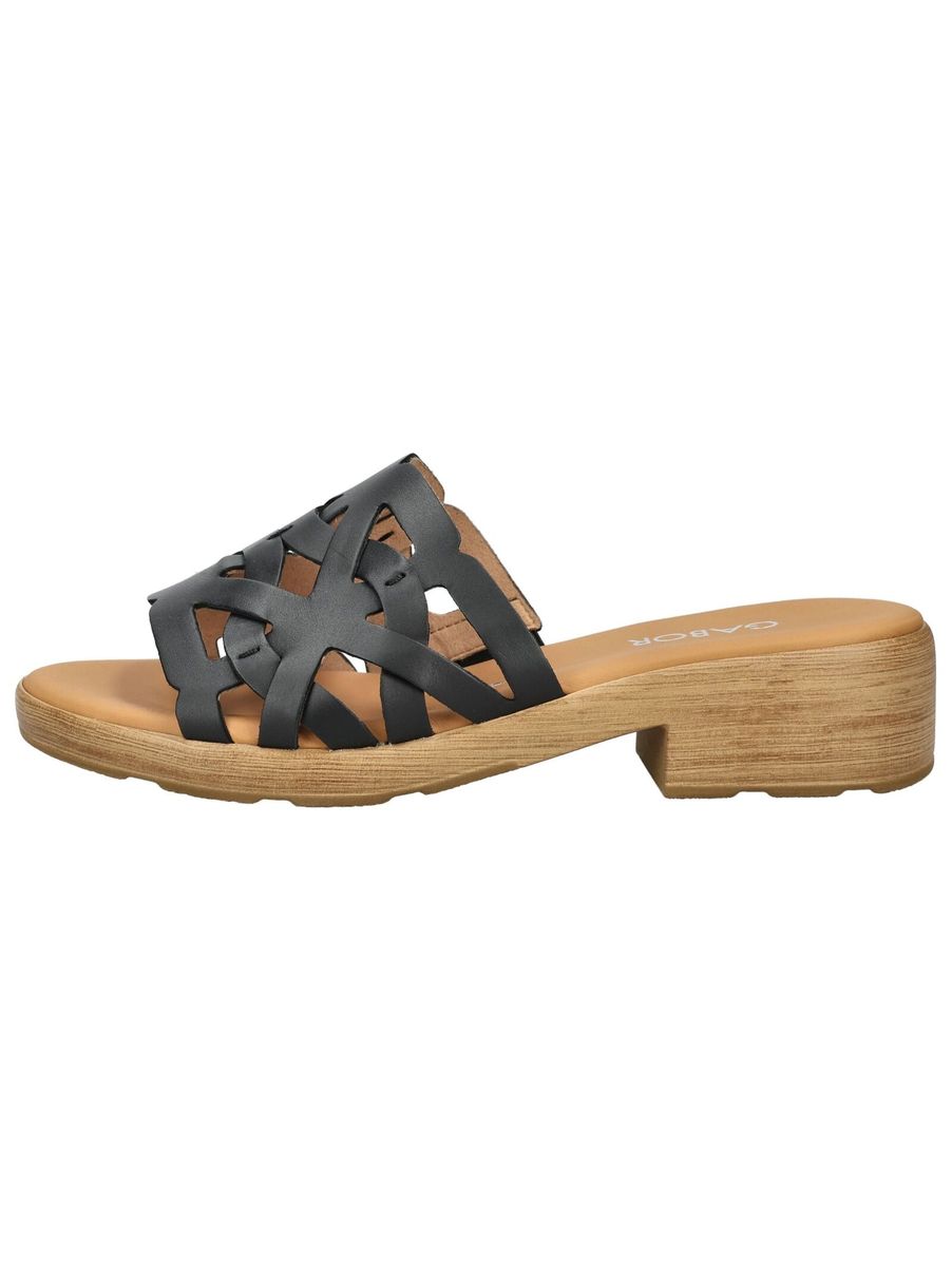 Pantoletten mit Cut-Out-Design und Blockabsatz