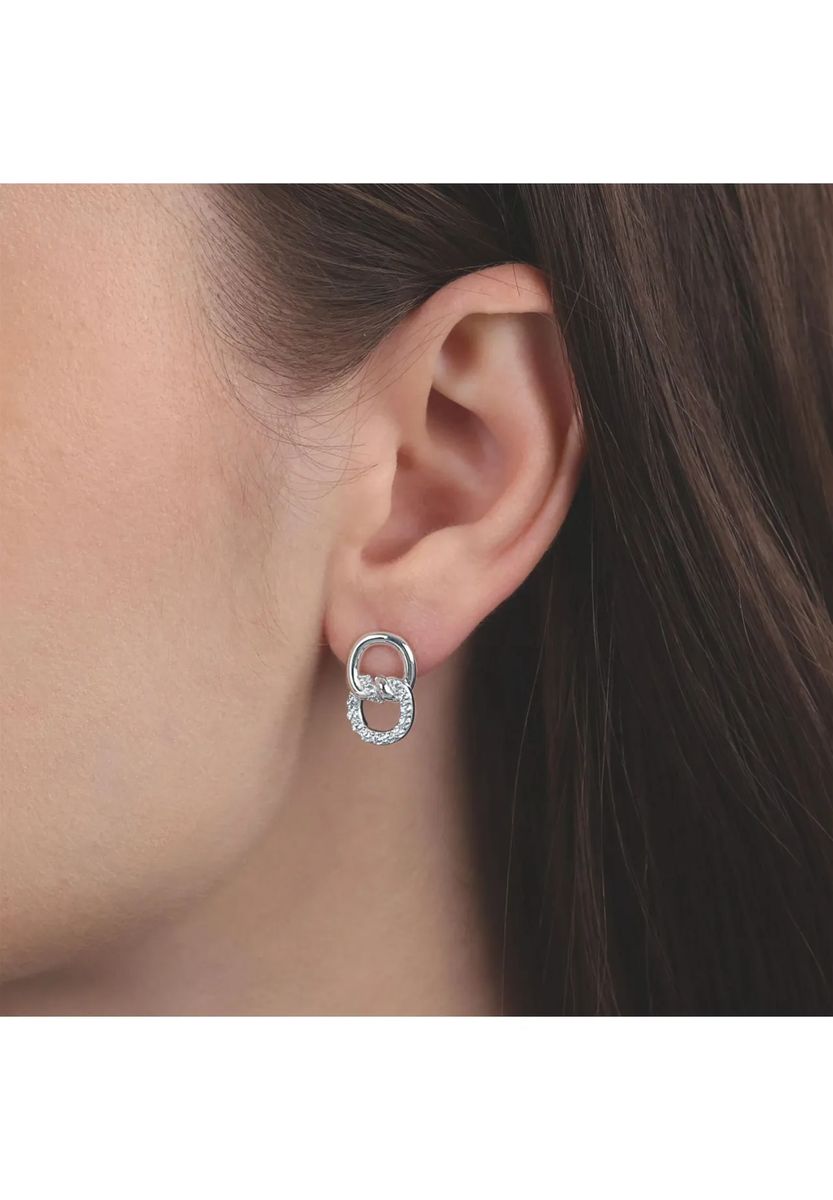 Ineinandergreifende Glied-Ohrstecker mit Pavé