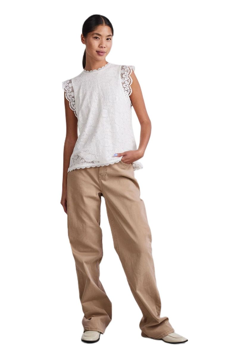 Elegantes ärmelloses Spitzenoberteil