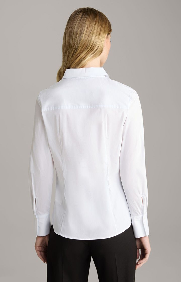 JOOP! Beate Weiße Baumwollmischung Figurbetonte Langarmbluse