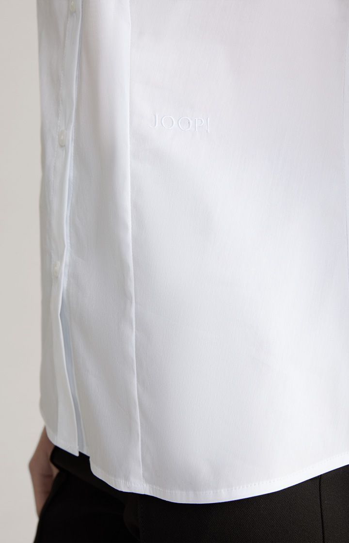 JOOP! Beate Weiße Baumwollmischung Figurbetonte Langarmbluse