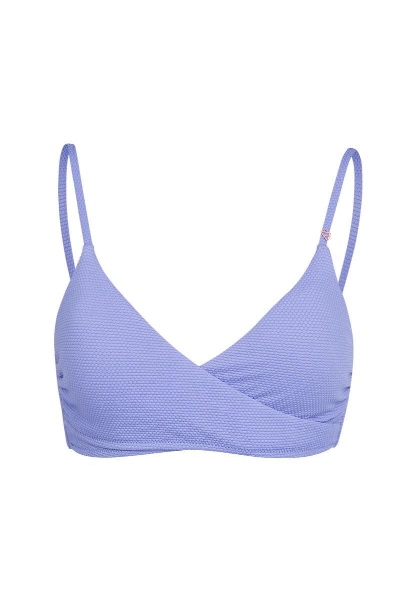 Bikini-Oberteil in Wickeloptik mit Struktur