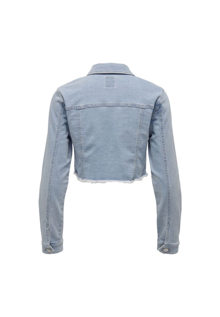 Kurze Jeansjacke mit heller Waschung