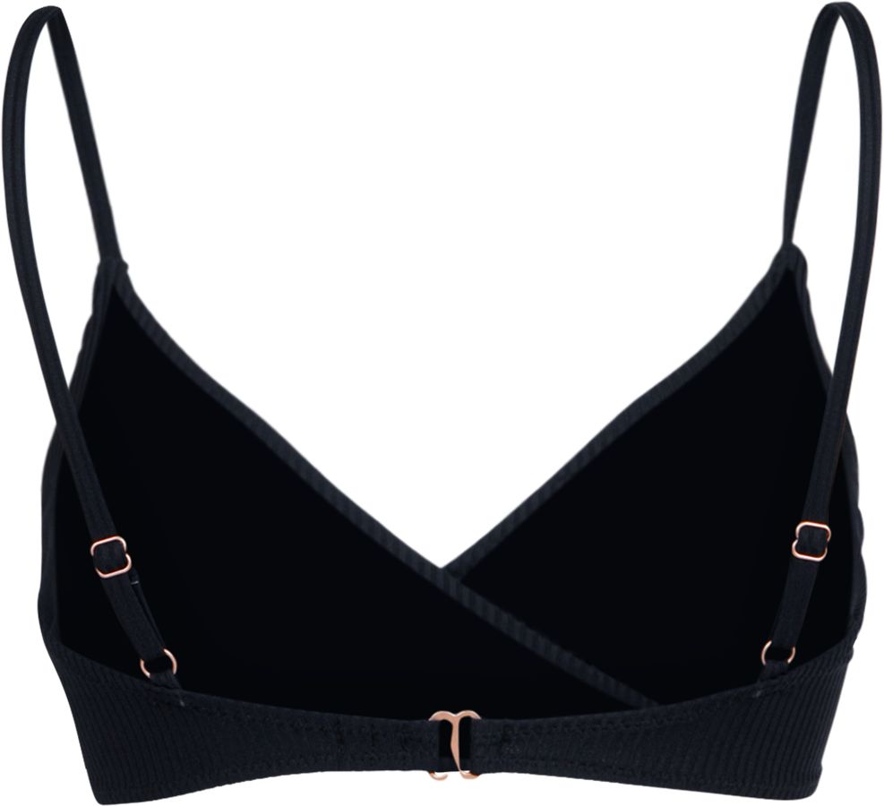 Geripptes Wickel-Bikini-Oberteil in Bralette-Form