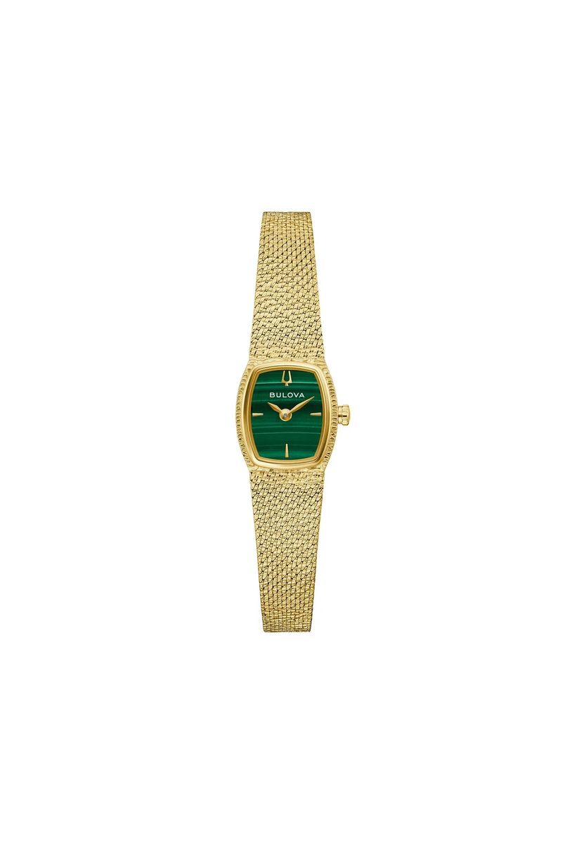 Elegante Mesh-Armbanduhr mit Malachit-Zifferblatt